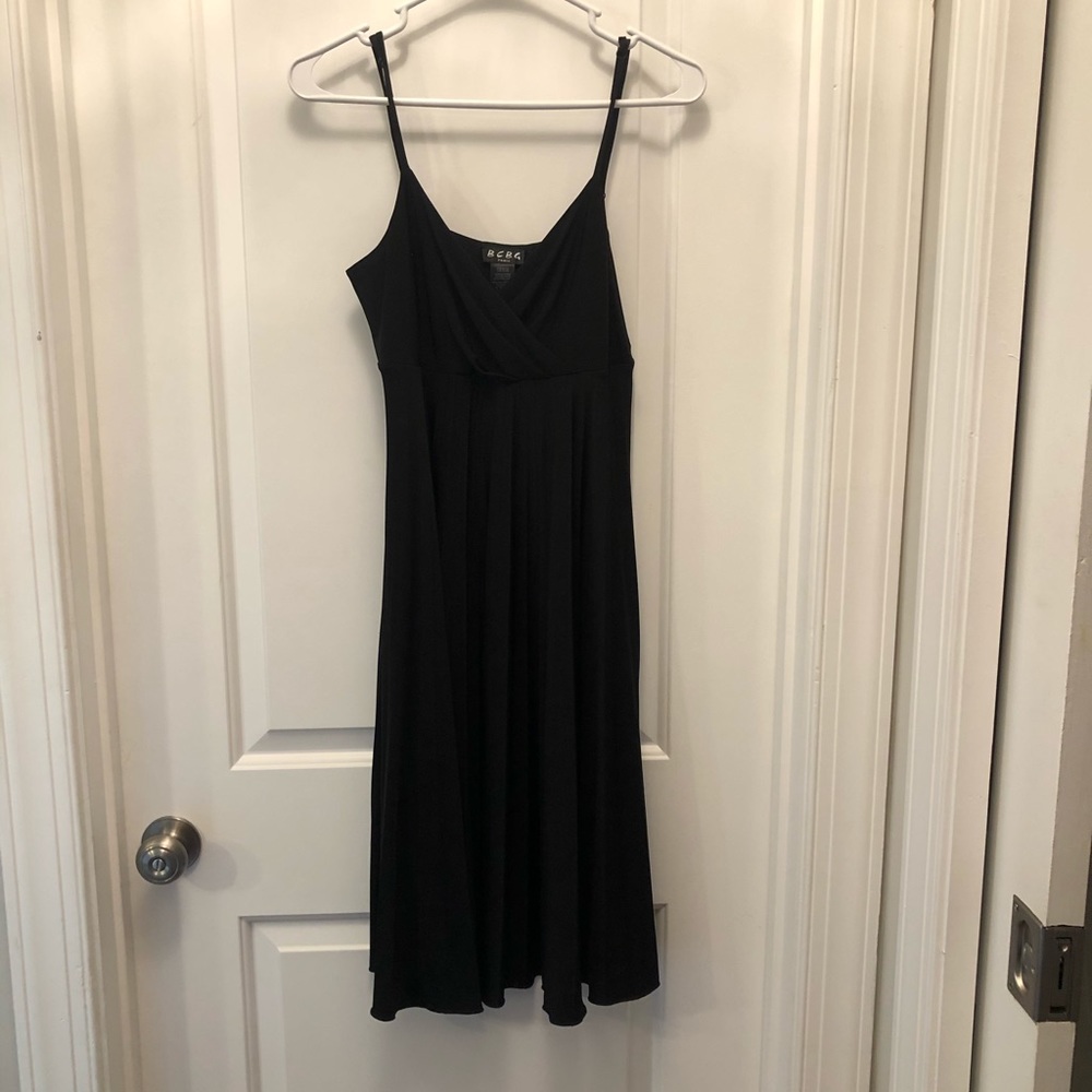 BCBG pleated black cocktail dress